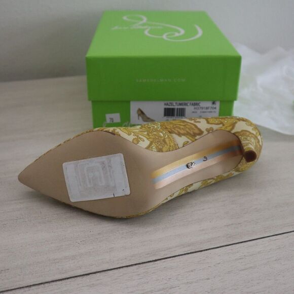 Sam Edelman H37918F704 Sz 6 Hazel Tumeric Fabric Pointed Toe High Heel Pumps $14 - Picture 11 of 14